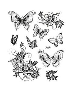 Viva Decor A5 Clear Stamps Set - Flowers & Butterflies II #151